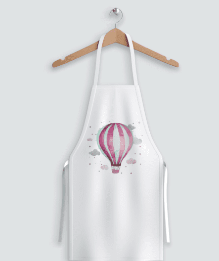 Ποδιά νονάς με θέμα αερόστατο