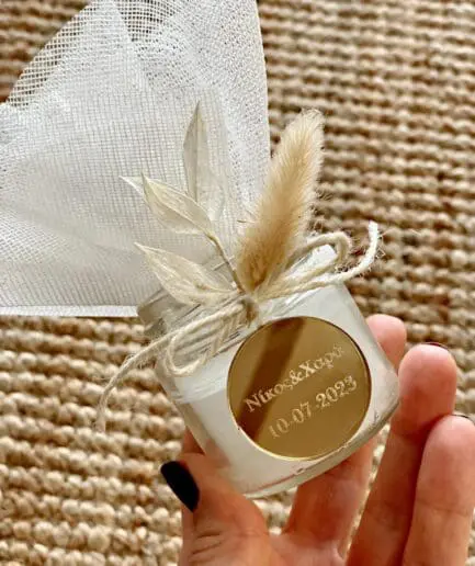 Μπομπονιέρα κεράκι με αποξηραμένα