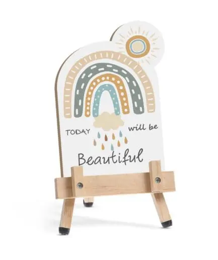 Μπομπονιέρα Ξύλινο καδράκι σε καβαλέτο