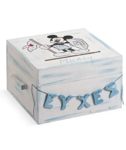 Ξύλινο Κουτί Ευχών Βάπτισης Mickey