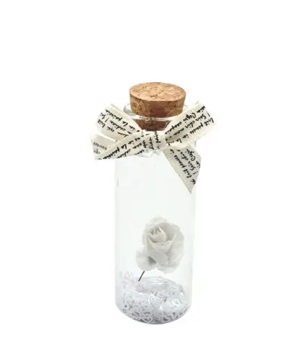 Γυάλινος σωλήνας με λευκό λουλούδι