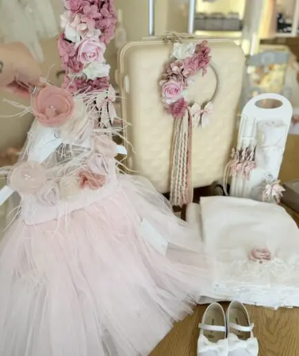 Πλήρες Σετ Βάπτισης Φιογκάκι με Babybloom