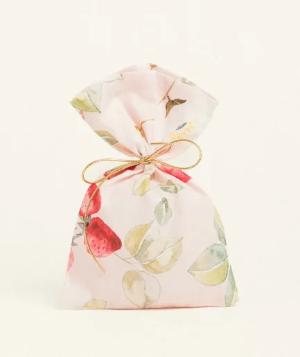 Πουγκί Ποπλίνα Φράουλες και Άνθη