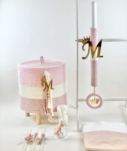 Σετ Βάπτισης Ροζ μπαούλο & plexi glass